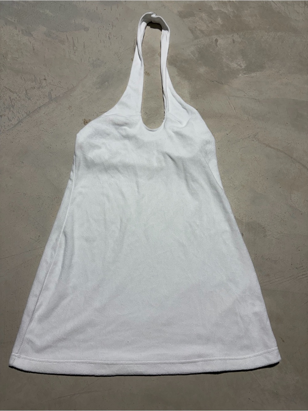 Fabletics White Halter swim coverup terry cloth dress large
